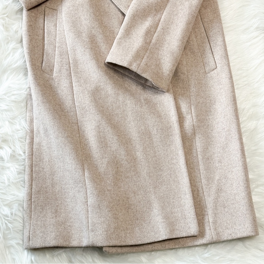 COLE HAAN Double Breasted Wool Blend Oatmeal Tan Coat 12 - Picture 9 of 9